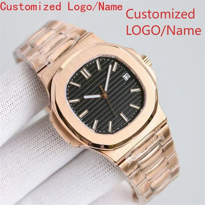럭셔리 남성용 발광 사파이어 자동 기계식 시계 904L 스테인리스 스틸 비즈니스 로즈 골드 블랙 블루 맞춤형