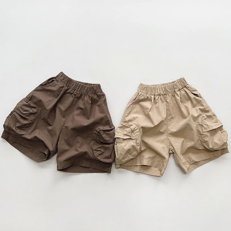 2024 Summer New Boys' Shorts Fashionable Workwear Capris 1-5 Year Old Korean Edition Pure Cotton Baby Casual Shorts