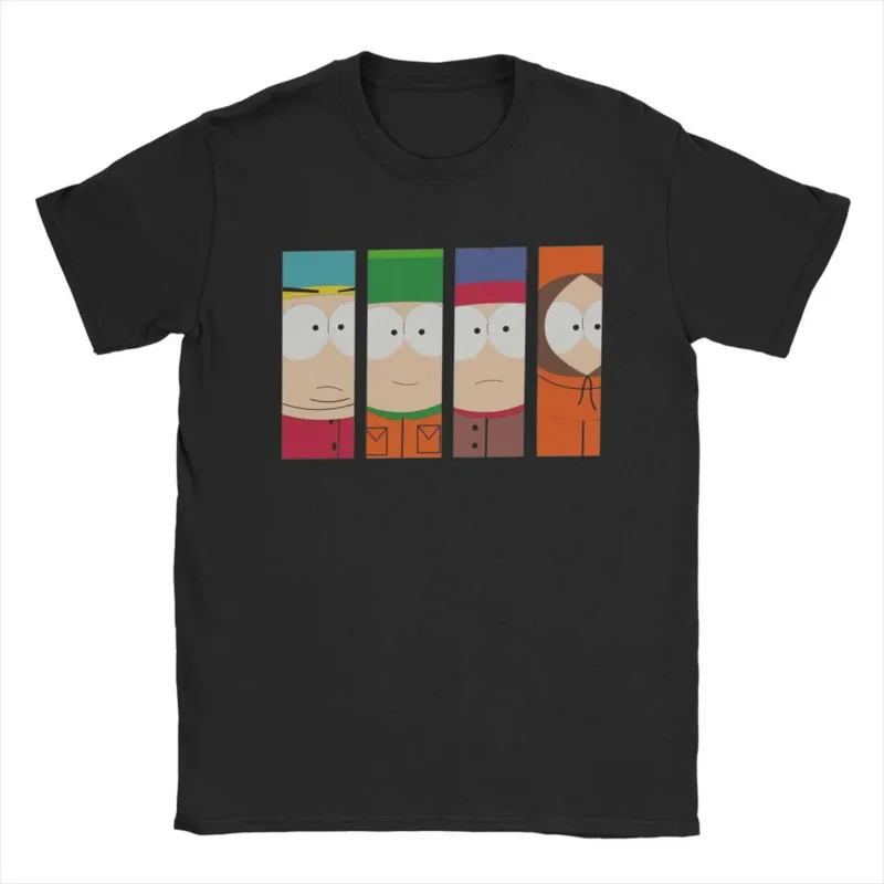 Crazy South Park T-shirt men crew neck 100% cotton t shirt short sleeve tees 4XL 5XL tops