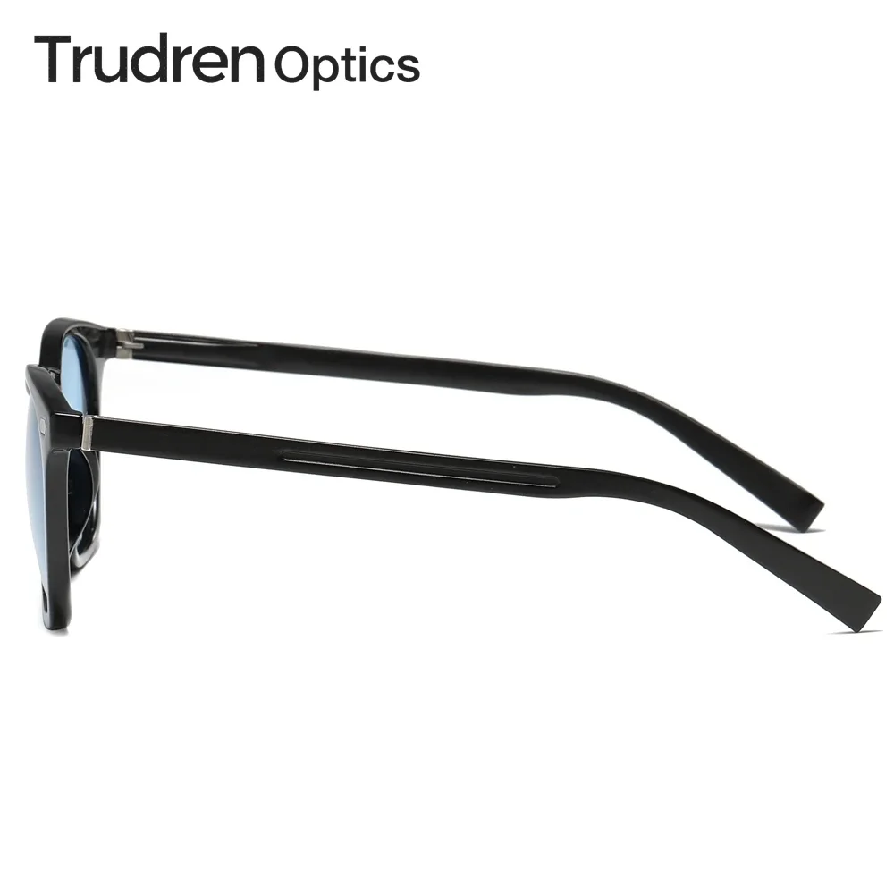 Trudren Unisex Tr90 Mode polarisierte Sonnenbrille für Männer Horn umrandete Hip Hop Sonnenbrille Schlüssel loch Metall nieten Aluminium arme 2529