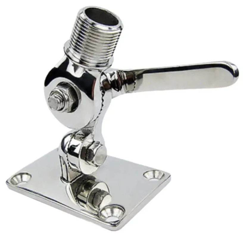 Stainless Steel VHF Antenna Base Mount Adjustable Stanchion Base Mount Boat Accessories Marine 1PC