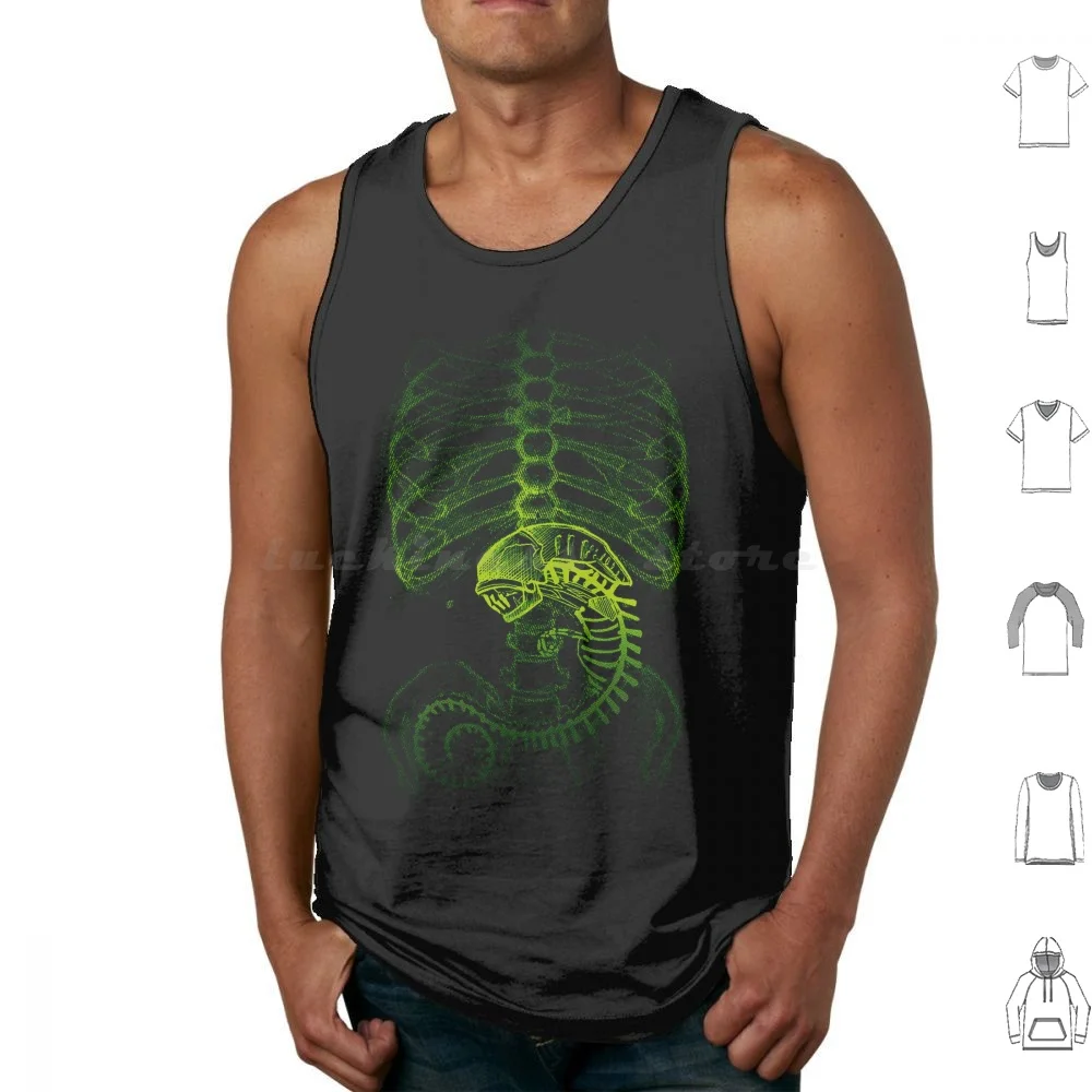 Radiography , X-Ray. Green Tank Tops Vest Sleeveless Xenomorph Ripley Movie Sci Fi Science Fiction