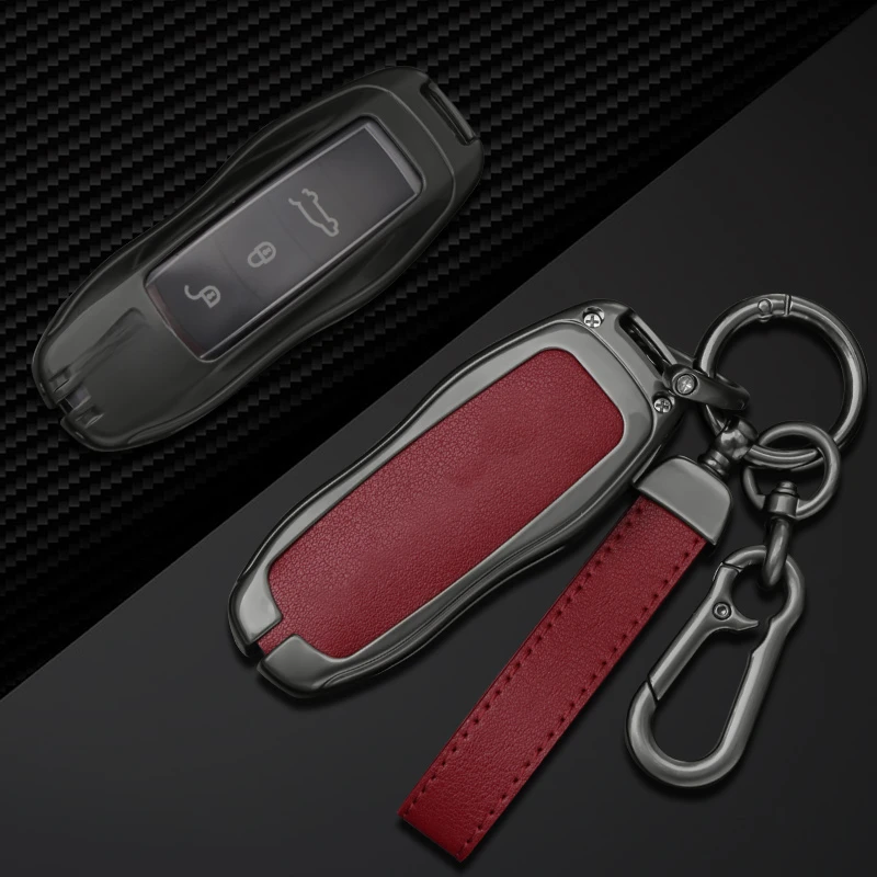 Zinc Alloy Car Key Case para Porsche, Capa, Fob, Porsche Panamera Spyder, Carrera, Macan, Boxster, Cayman, Cayenne, 911, 970, 981, acessórios