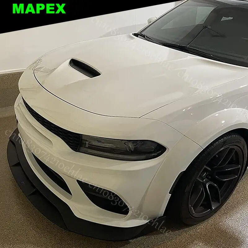 Fits 20-23 Dodge Charger Widebody IKON Style Matte Black Front Bumper Lip 4PCS