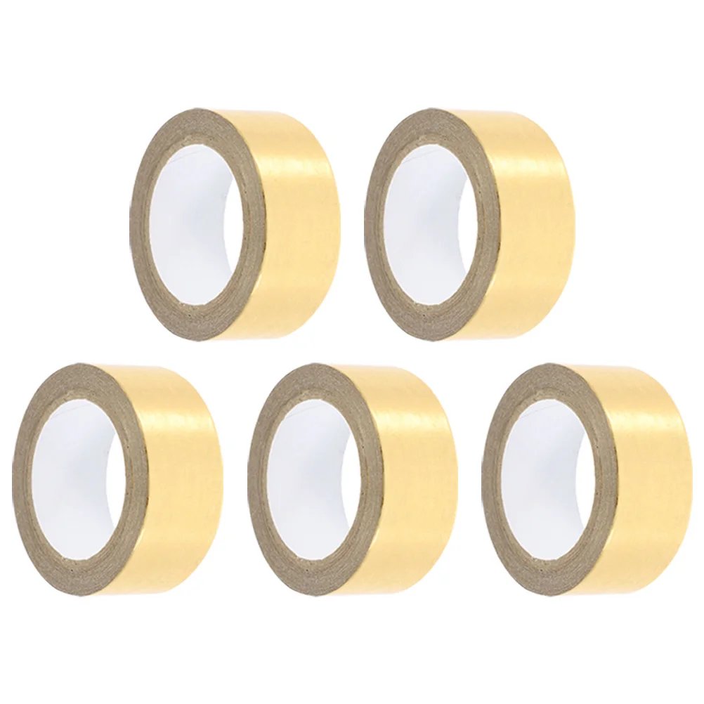 

5 Rolls Gold Diy Foil Washi Tape Foil Washi Tape Decorative Lightweight Ideal Scrapbooking Journals Cards Gifts