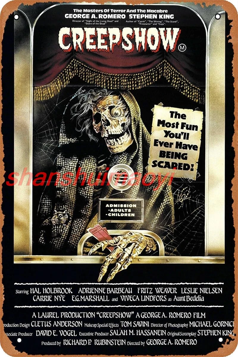 Vintage Tin Sign Retro Metal Sign Creepshow (1982) Horror Movie Poster for Cafe Bar Office Home Wall Decor Gift 12 X 8 inch sign