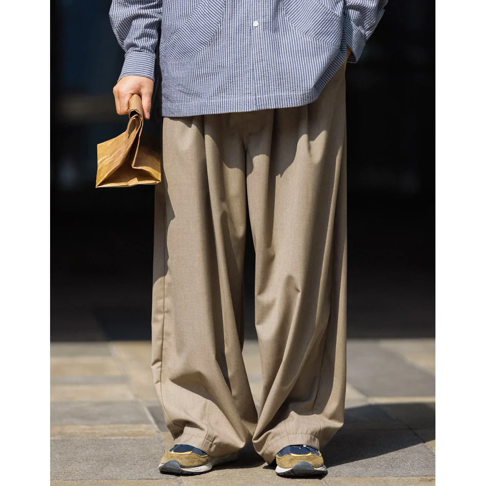 Men Japanese Streetwear Fashion Oversize Loose Casual Vintage Wide Leg Suit Pants Man Cityboy Dad Baggy Pant Trousers