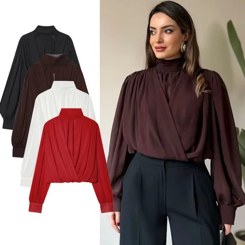 Imagen 1 del producto Camisas de nueva perspectiva para mujer, Tops holgados a la moda de manga larga, blusas elegantes de primavera, blusas de viaje de calle para jóvenes 2026