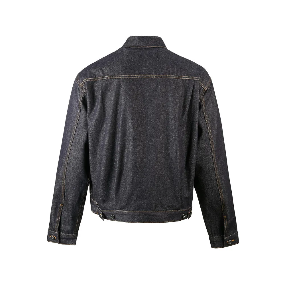 MWJLPWQ Metal Buckle Design Denim Jacket For Men Spring Autumn Vibe Trendy Pleated Stitching Niched Design Casual Tops 17582