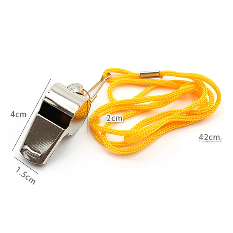 5Pcs/bag Funny Referee Whistle Stainless Steel Metal Whistle Children Sports Whistle With Lanyard School Teacher Sporting Goods