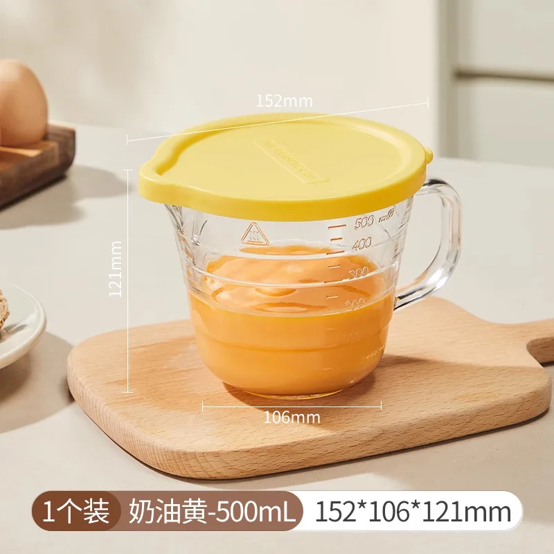 Heatproof Glass Mixing Bowl Set with Handle & Spout 6