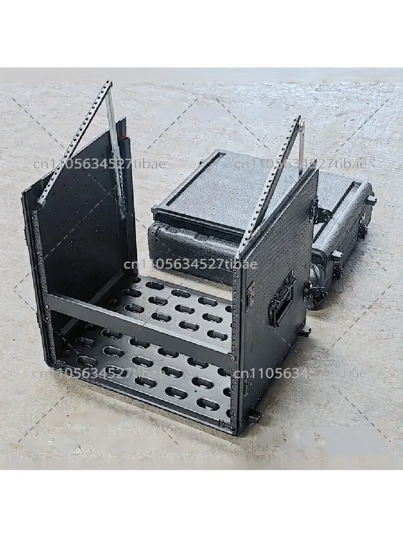 Medium Depth 40cm 10U 3-Door Shockproof PE Plastic Mixer Cabinet Amplifier