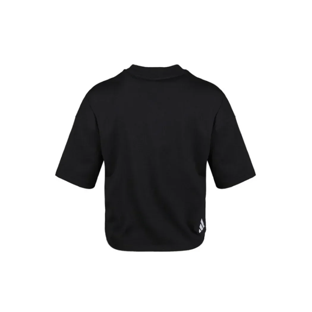 adidas GFXT CHINESE Casual Crew Neck Comfort Short Sleeve Drop Sleeve T-Shirt Women's Black