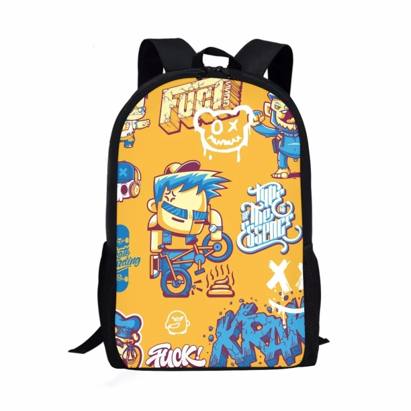 Graffiti Maker Muster Muster Schultasche für Kinder junge lässige Büchertaschen für Kinder Rucksack Teenager Rucksack mit großer Kapazität