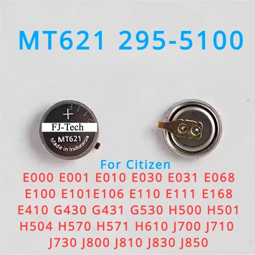 Citizen Eco Drive용 충전식 배터리 시계 캐패시터, 295-5100 295 5100 MT621 재고 2955100 시계, 신제품 