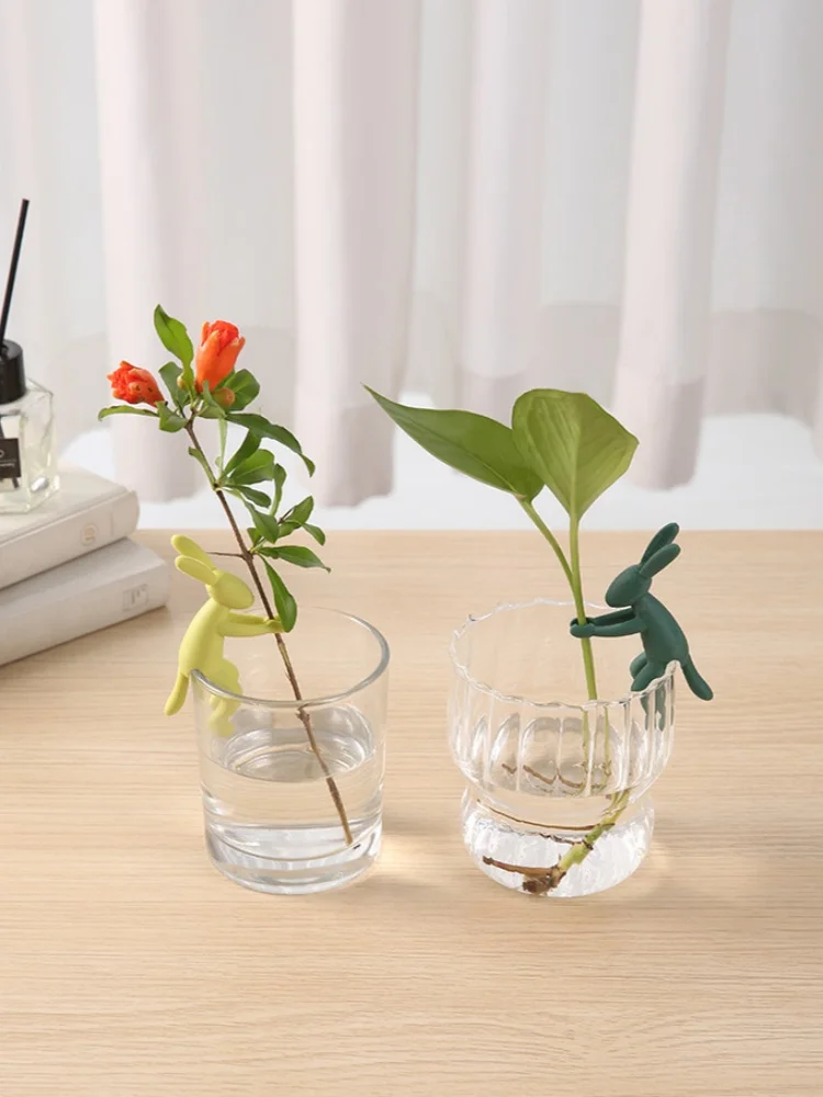 Buddy de propagation des plantes, support de tige de plante en forme de lapin, support de coupe de plantes pour germes, tiges et pousses pour plantes de vase