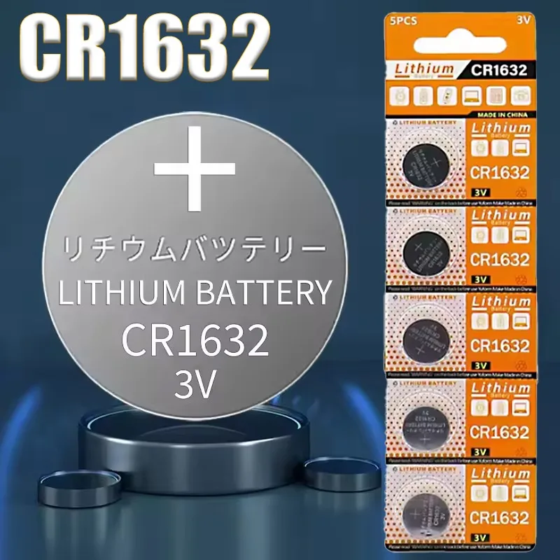 

5-100PCS CR1632 3V Lithium Battery 150mAh CR 1632 DL1632 BR1632 LM1632 ECR1632 Coin Cells Batteries for Watch Remote Key