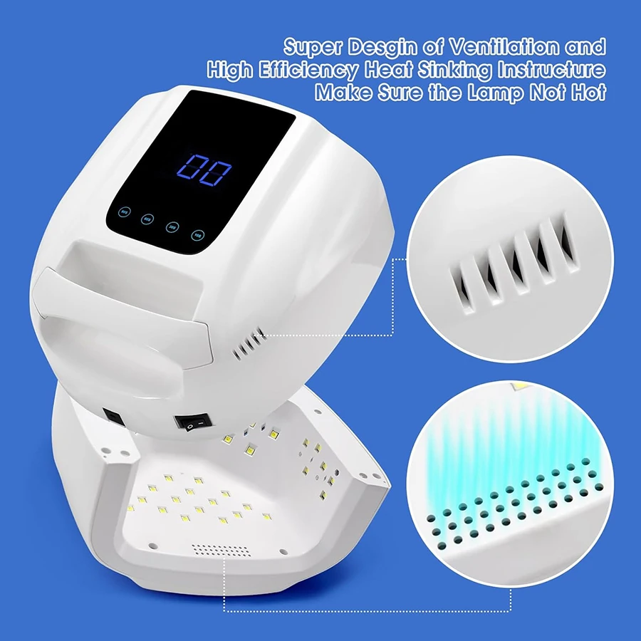 Niet oplaadbare nagellamp met handvat Professionele gellakdroger Pedicuremachine Witte lichtbron Nagel UV LED-lamp