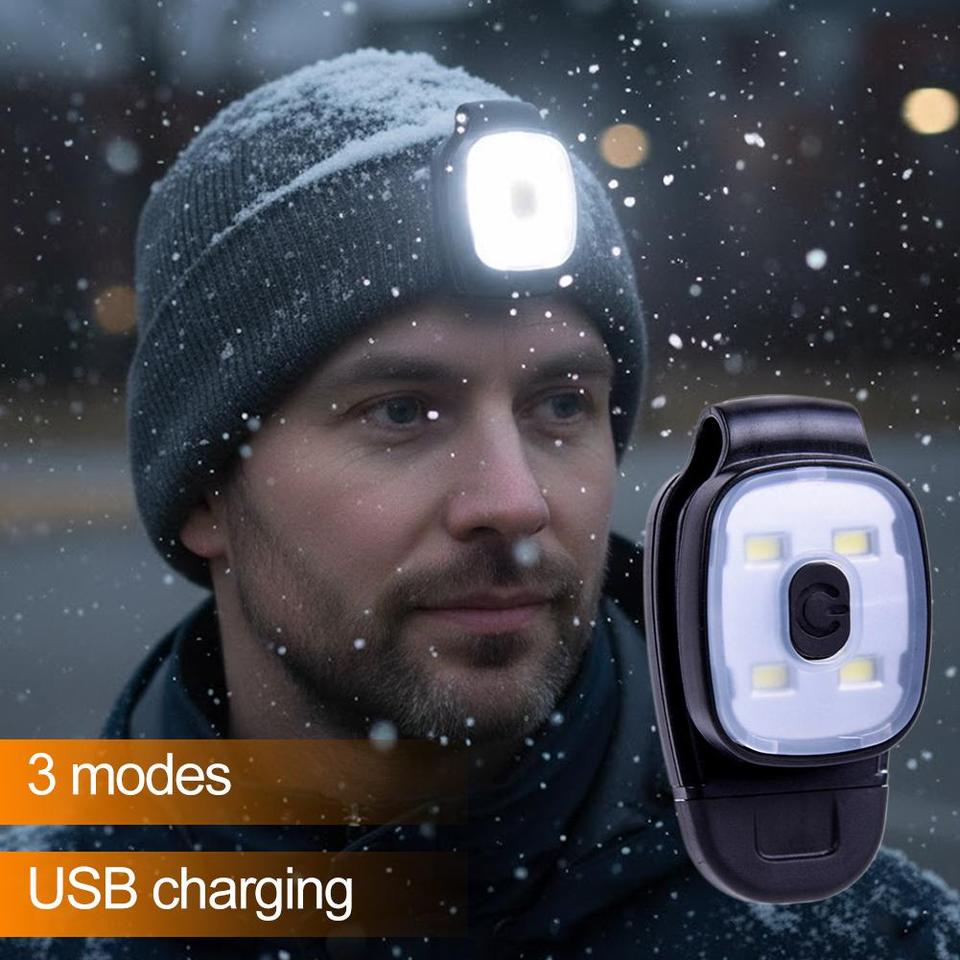  LED Clip Flashligh USB Rechargeable 3 Lighting Modes Portable Safety Warning Running Clip Light for Night Walking Hiking 