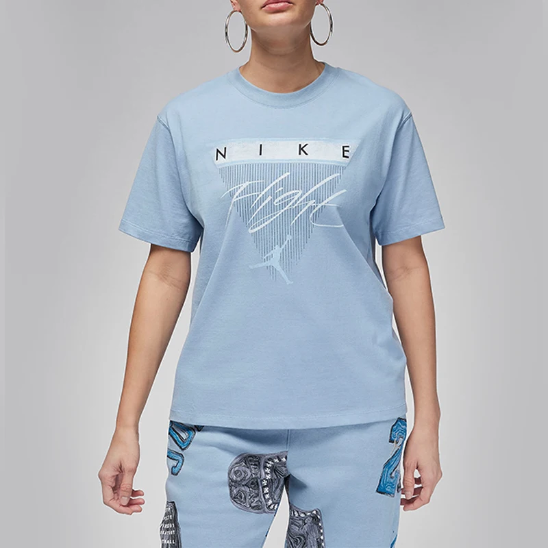 

Nike Genuine JORDAN Women's Casual Sports Printed Round Neck Short Sleeve T-Shirt FQ3241-436