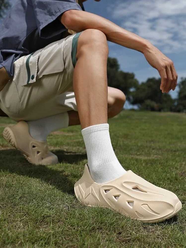 

Спортивные мужские сандалии с отверстиями, босиком, новый дизайн, 2022, японская обувь для взрослых, летняя обувь из Евы для повседневного использования, повседневные стили из ПВХ, мужская обувь