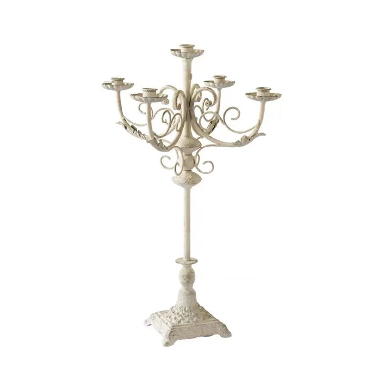 French romantic wrought iron desktop candle holder European court style retro ornament