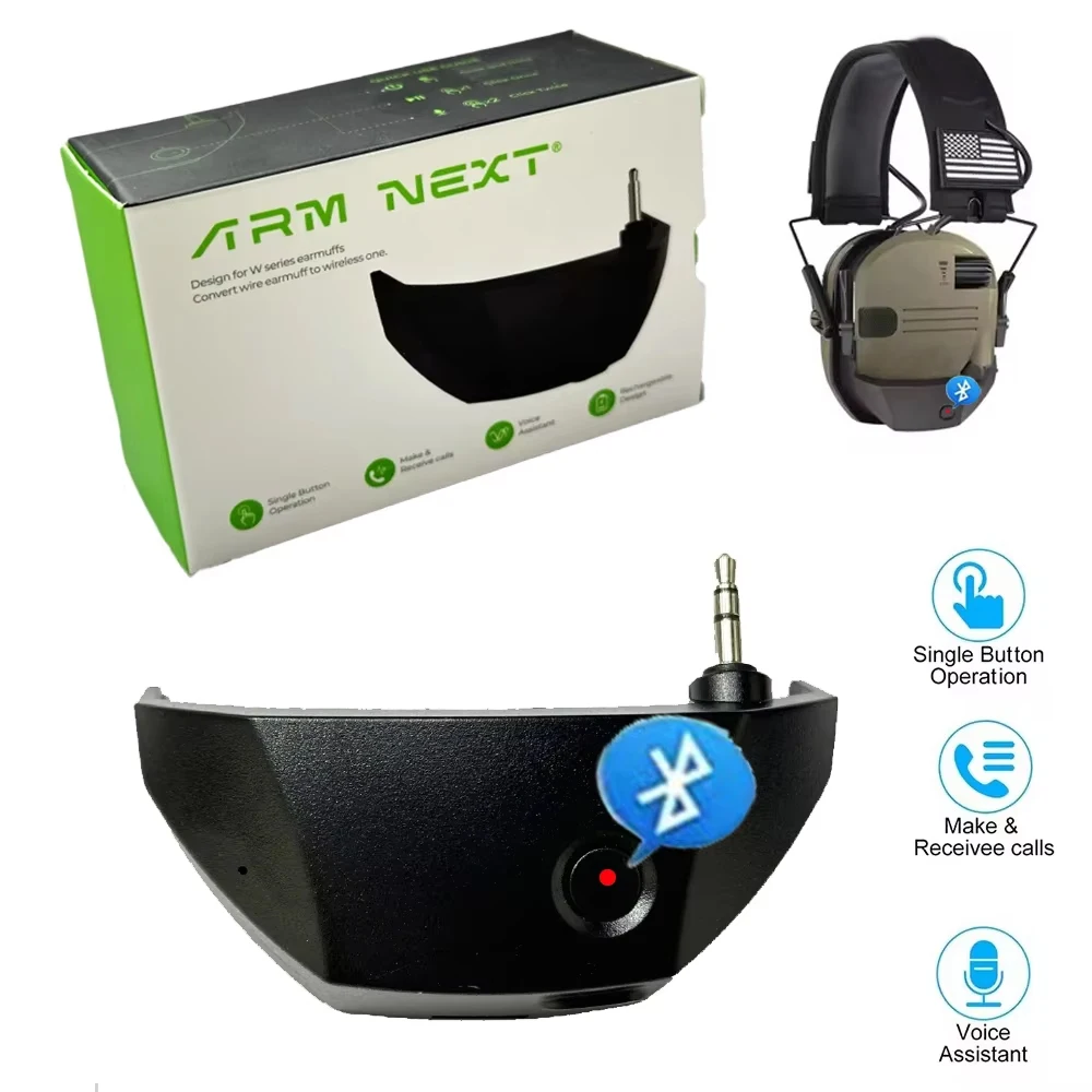 

Electronic shooting earmuffs Bluetooth adapter, designed for wired and wireless conversion, hunting headset accessories