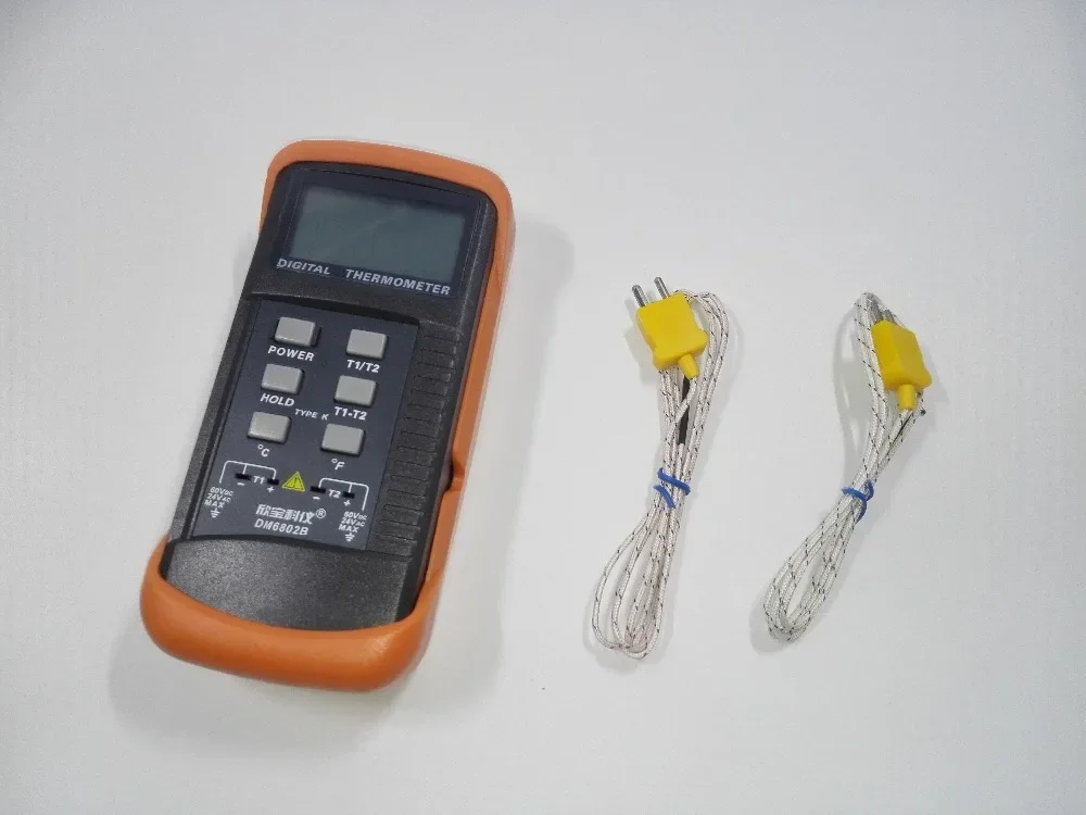 

DM6802B Digital Thermometer Dual Channel K-Type Thermocouple Temperature Meter -50°C to 1300°C