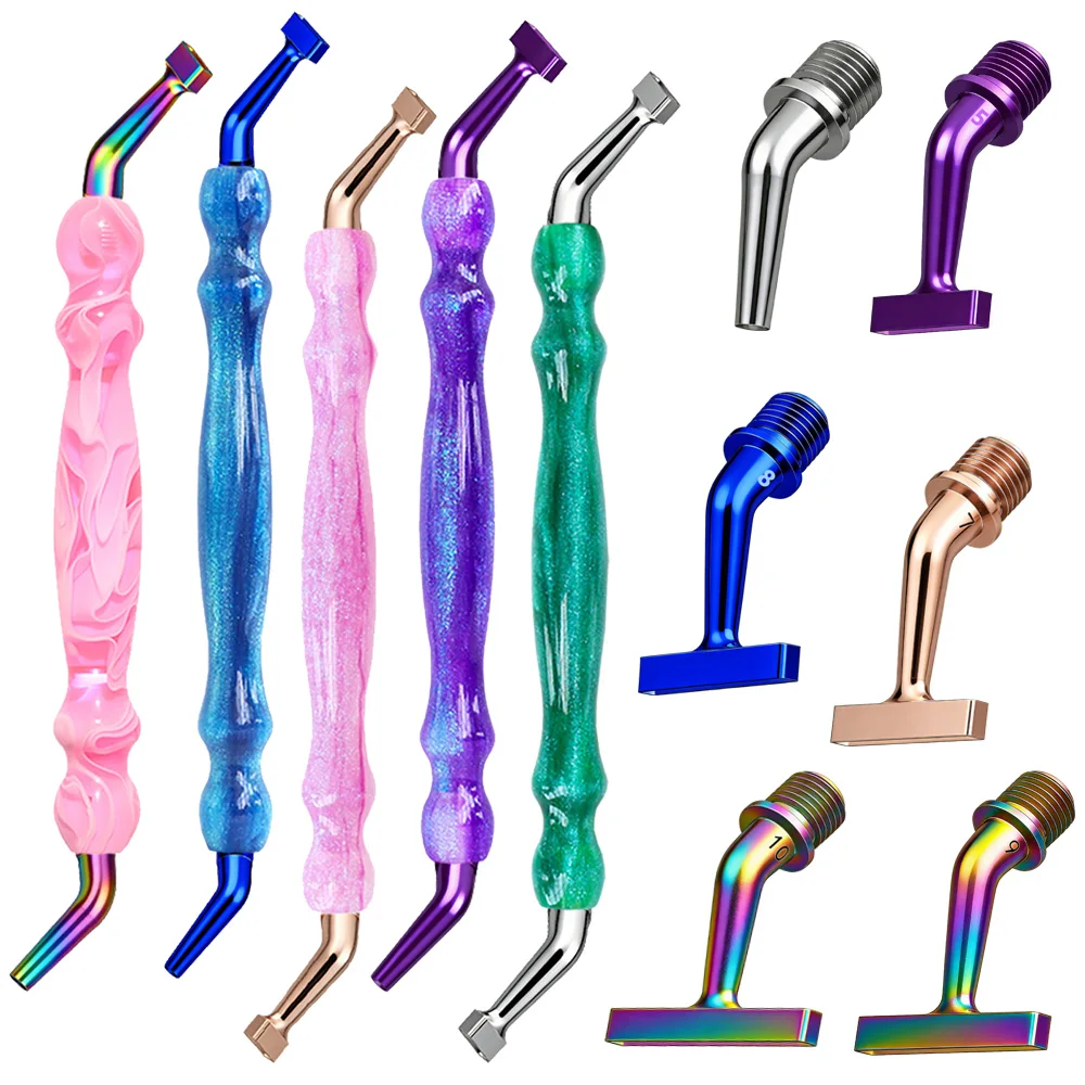 5D DIY Reisn Diamond Art Pens Diamond Painting Pens, Diamond Painting Multi-Placer Elbow Screw Metal Thin Tips Tool Accessories