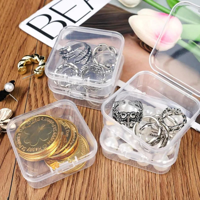 Craft Box for DIY Nail Art Transparent Jewelry Bead Storage Boxes with Multi-Compartment Organizer Dustproof Stackable Design