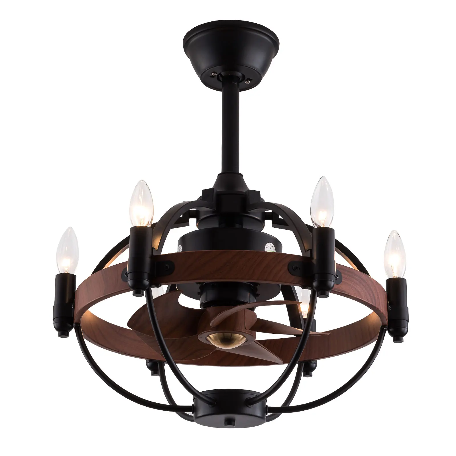 

Подвесной потолочный вентилятор, лампа для гостиной с клеткой, в деревенском стиле, диаметр 6 дюймов, с дистанционным управлением