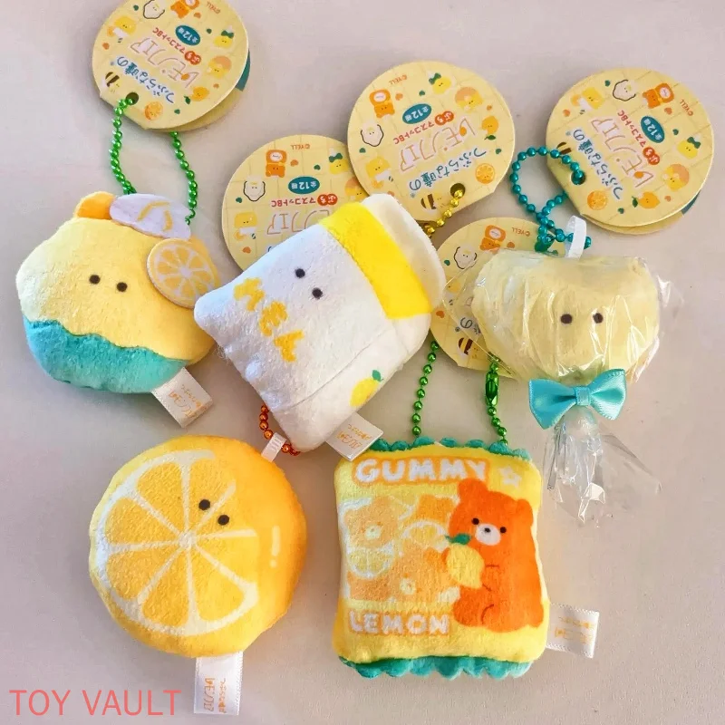 Inventory Yell Plush Pendant Small Eyes Lemon Series Candy Milk Honey Cake Food Dessert Shaped Keychain Pendant Toys Gifts