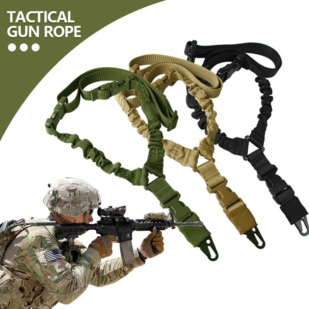 Outdoor Tactical Single Point Rifle Rope Sling Shoulder Strap Military Adjustable Shotgun Gun Airsoft Army Hunting Accessories