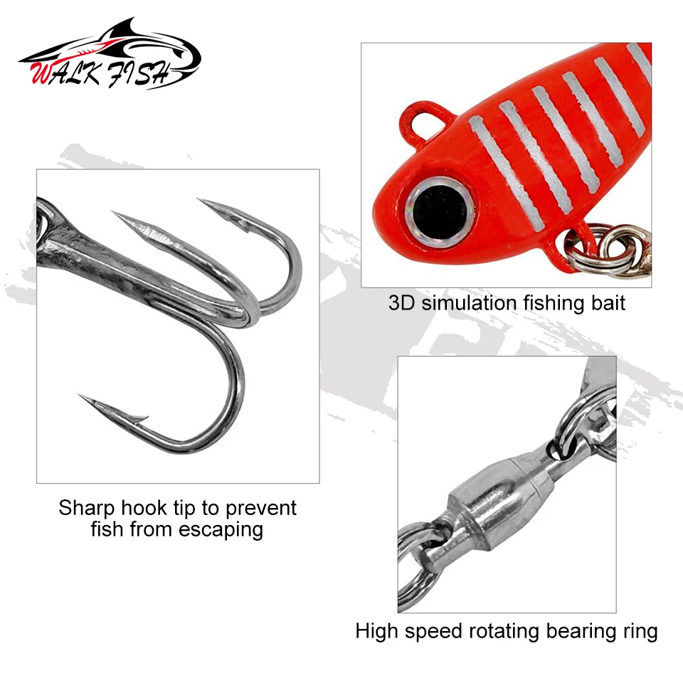 Walk Fish mini VIB metálico 10g spinner pincrankbait vibración