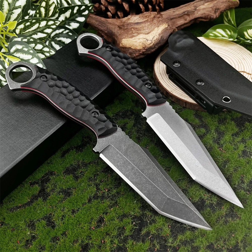

High-Quality Outdoor Fixed Blade Knife 7Cr13MoV Steel Blade G10 Handle Jungle Hunting Cutting Survival Camping Tool with Sheath