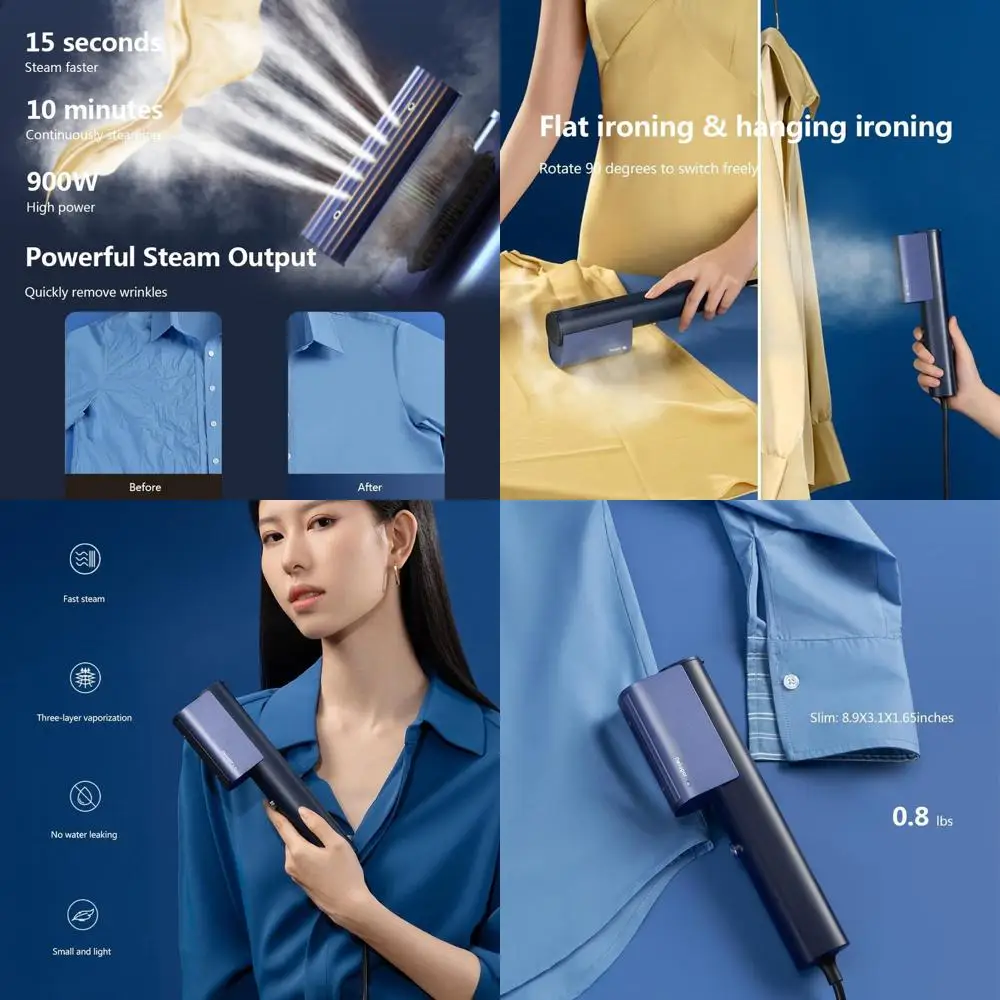 

Портативный дорожный отпариватель, компактный ручной отпариватель для одежды, легкий (0,75 фунта), быстрое нагревание за 15 секунд, мини-утюг для путешествий