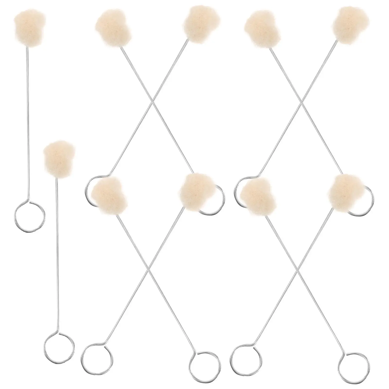 

10 Pcs Wool Ball Brush Soft Black Handle Dye Tool Daubers Paint Crafts Easy Use Smooth Stroke Home Supplies