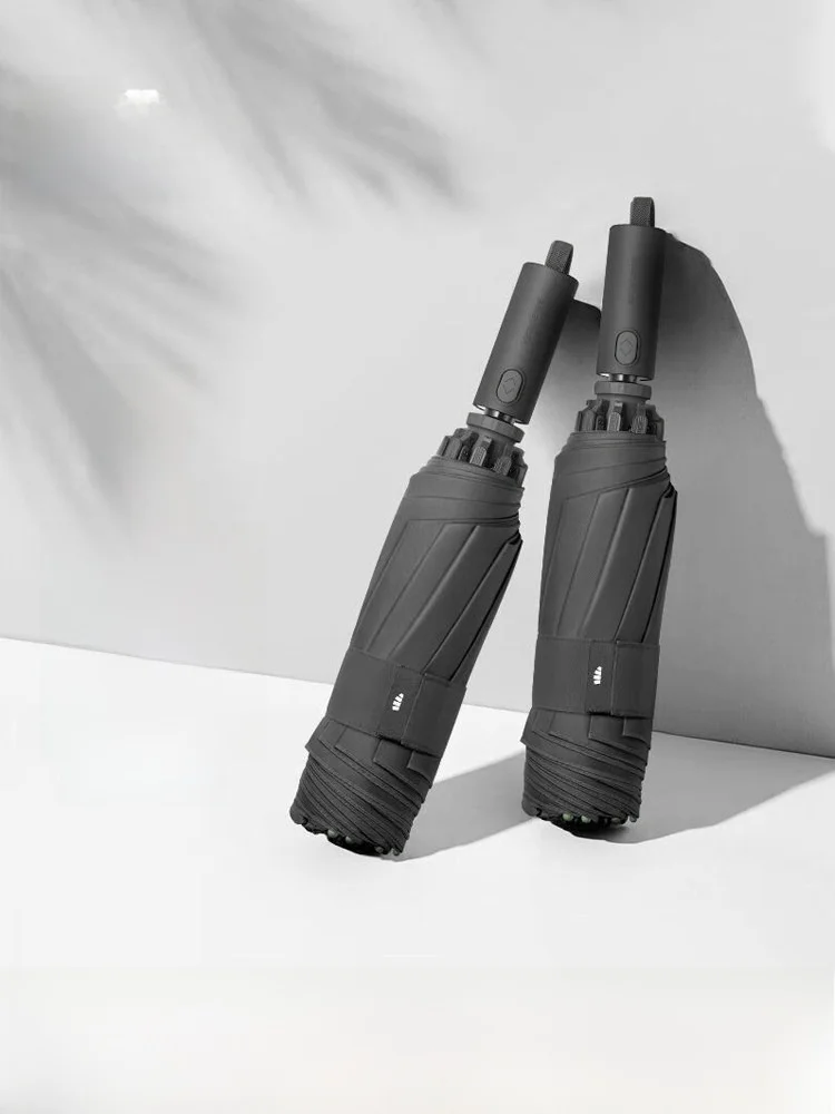 

Auatic Umbrella Men's High-end Thiened Reinforced Large Size Reversible Tee Wind-resistant Waterproof Polyester Fabric