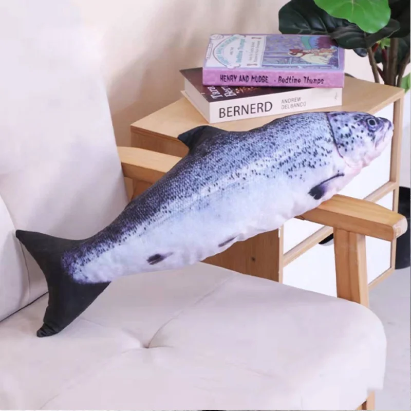 30cm Creative 3D Fish Shape Cat Toy Simulation Plush Fish Pet Catnip Fish Pillow