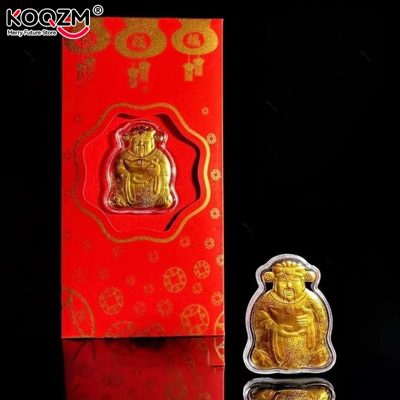 Gold Foil Lucky Wealth Mobile Phone Decoration Stickers The God Of Wealth DIY Decoration Self-adhesive Patch New Year Sticker