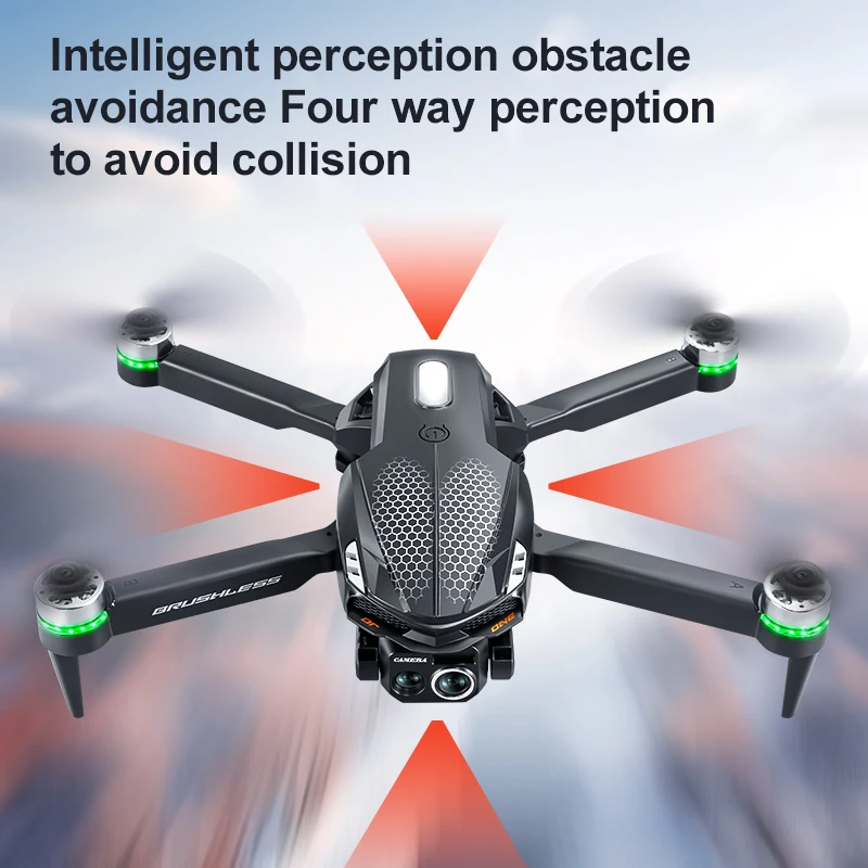 2025 S168 RC Drone pantalla de 2,4 pulgadas Motor sin escobillas 8K HD cámaras duales posicionamiento de flujo óptico juguete de avión para evitar inteligente