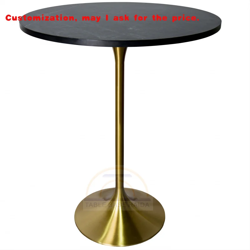custom.Factory Direct Sale High Round Black and Mdf Balcony Wire Stainless Steel Cocktail bar Tables