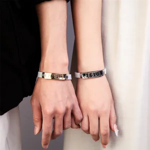 Edelstahl Jesus -Armbänder für Männer und Frauen, weißer Gummigürtel, Handarmband, Accessoire -Schmuck, Girlfusive Geschenk, Jungen, christlicher Schmuck 10 Hauptverkaufskleber Jesus Branco - №8