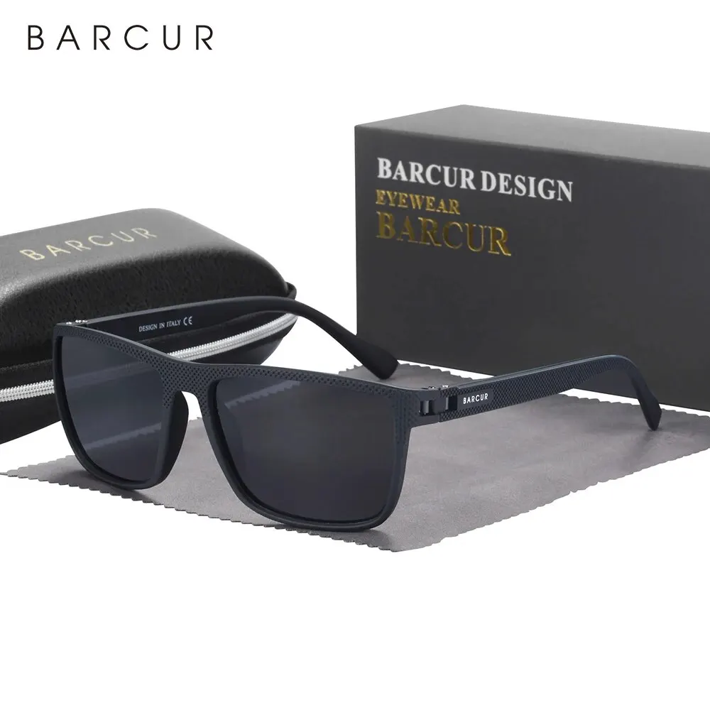 BARCUR Ontwerp TR90 Zonnebril Heren Gepolariseerde Lichtgewicht Sportzonnebril Dames Brillen Accessoire Oculos UVAB Bescherming