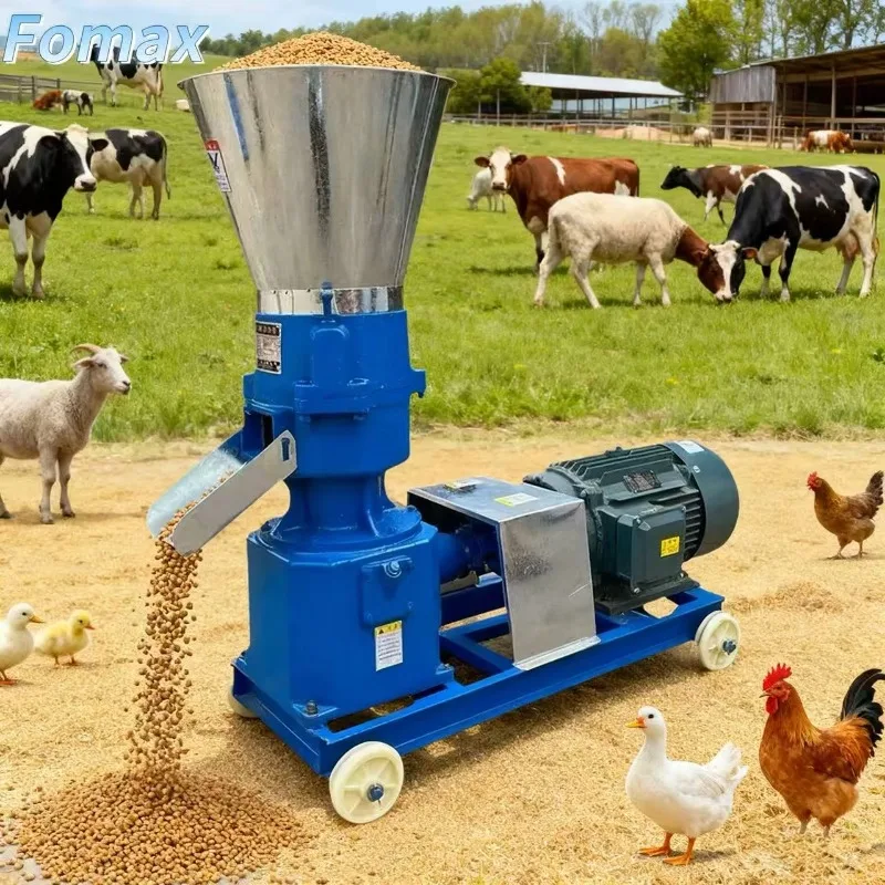 Máquina eléctrica para fabricar pellets de alimentación animal de alta productividad, nueva condición, pelletsizador de madera de 220v para pollo, vaca, caballo