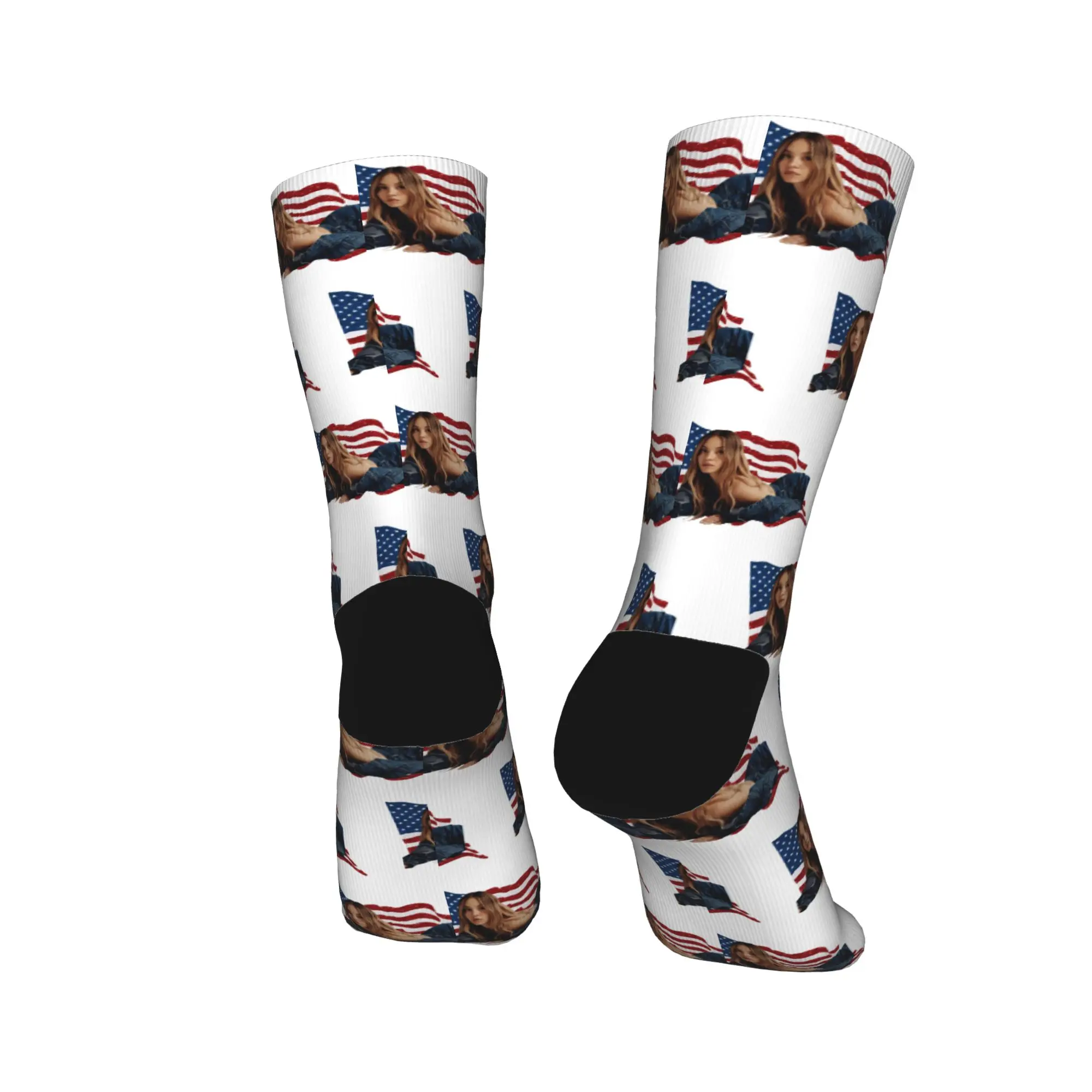 سيدني سويني جوارب الممثلة الأمريكية خمر الجوارب الرجال جودة الجوارب الشتاء الدراجات المطبوعة عدم الانزلاق الجوارب هدية #4