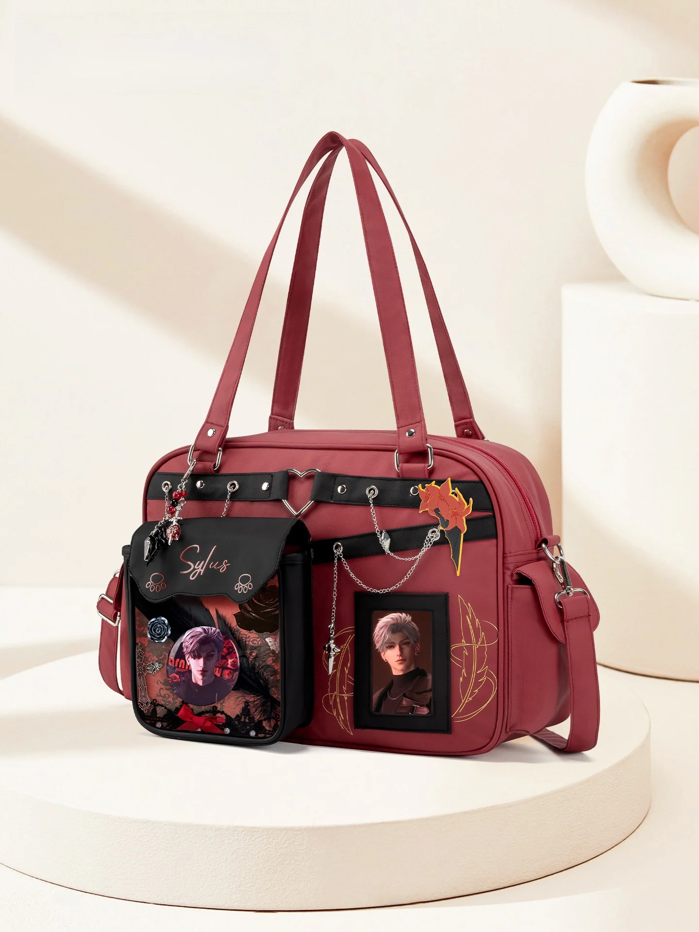 

Красная большая сумка через плечо для женщин с оригинальным дизайном, из мягкого материала, с одним плечевым ремнем, на молнии, для повседневного использования.