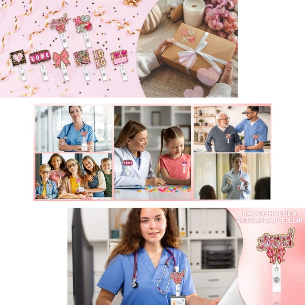 

Держатель для удостоверения личности студента Выдвижной держатель для школьного бейджа Акриловая катушка для бейджа Легкий выдвижной держатель для бейджа для показа удостоверения личности учителя