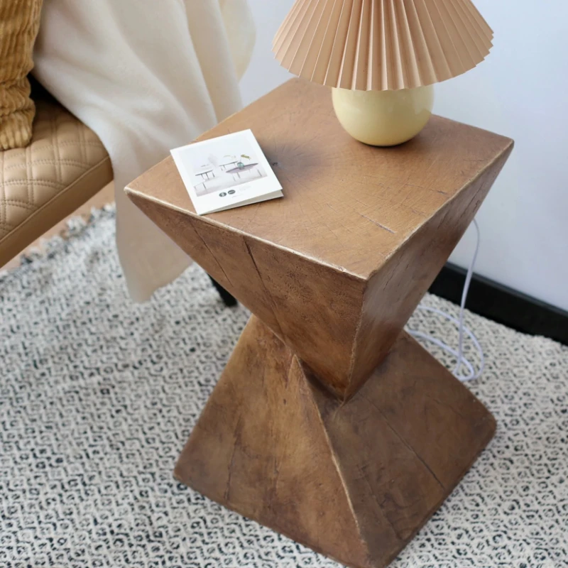 Modern Geometry Side Table for Indoor and Outdoor,Small Bedside End Table Sofa Vanity Coffee