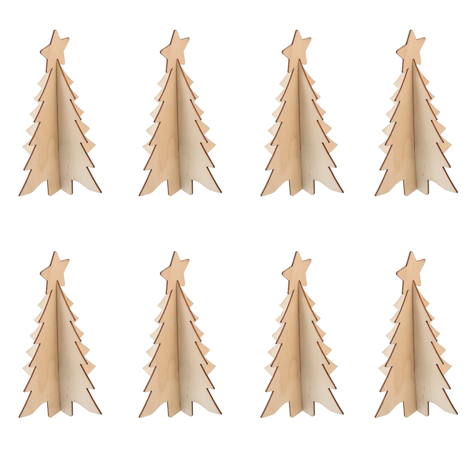 

10Pcs Xmas Wooden Tree Blank Cutouts Unfinished DIY Painting Christmas Hanging Charms Christmas Party Decorations